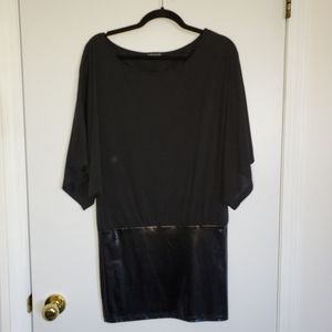 Venus black mini blouson dress